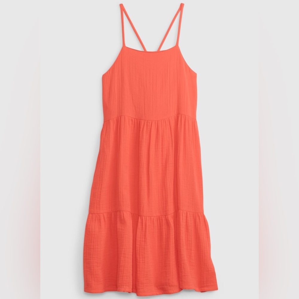 GAP - Orange gauze tiered dress
